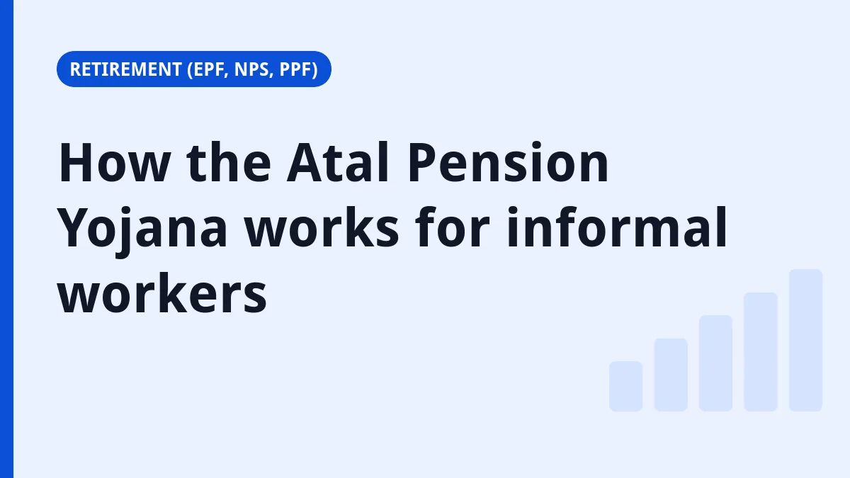 Finance.net.in title card: How the Atal Pension Yojana works for informal workers