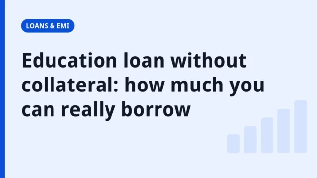 Finance.net.in title card: Education loan without collateral: how much you can really borrow