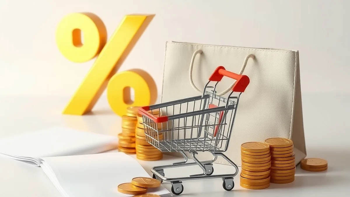 Shopping bag, luggage trolley and coins illustrating what is VAT on purchases and tourist refunds