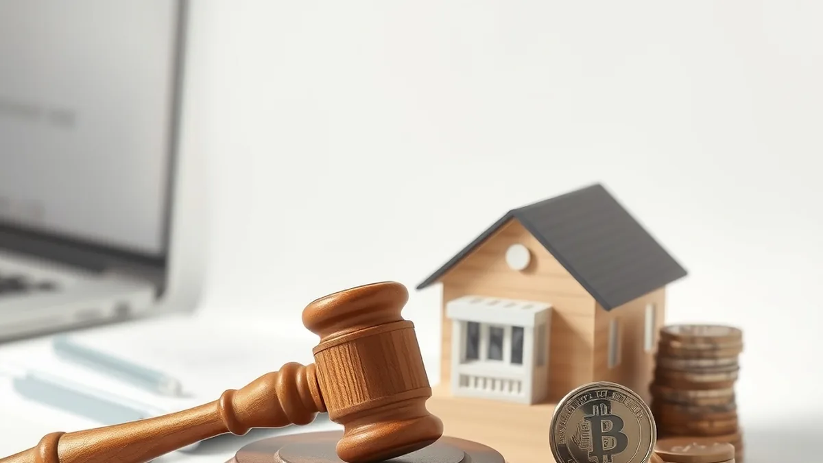 Gavel, small house model and coins on a desk representing tax tribunal rulings