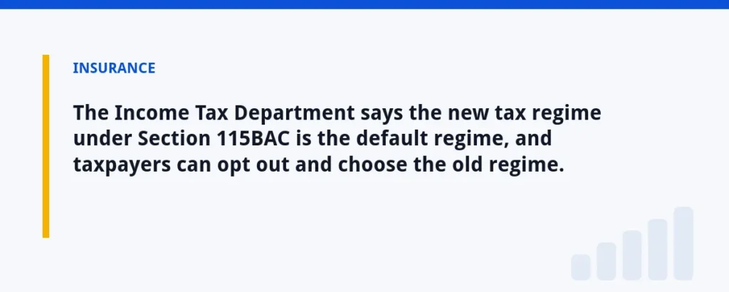 The Income Tax Department says the new tax regime under Section 115BAC is the default regime, and taxpayers can opt out and c