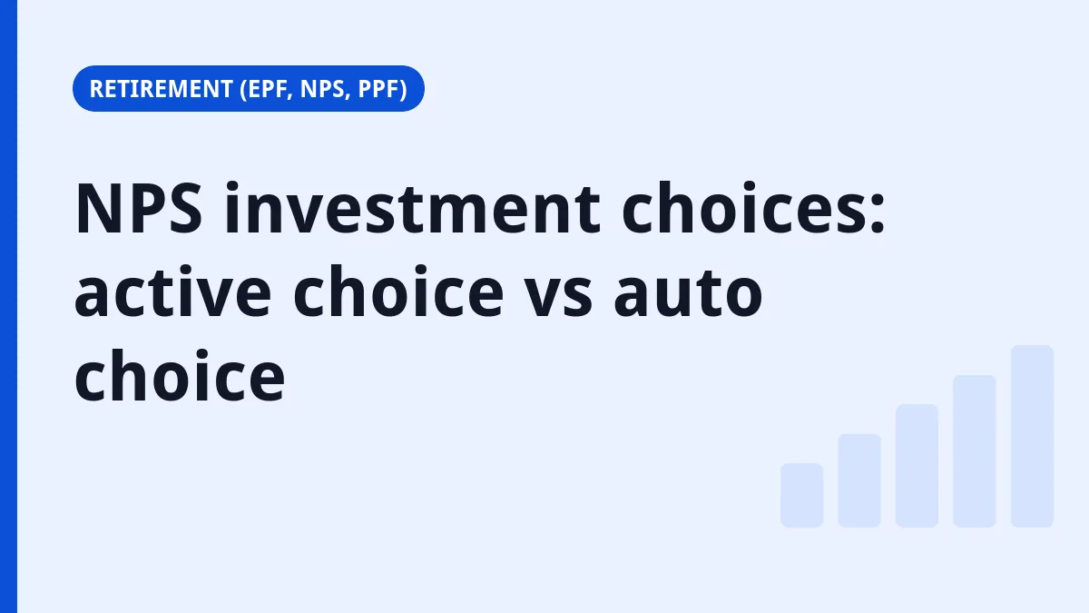 Finance.net.in title card: NPS investment choices: active choice vs auto choice
