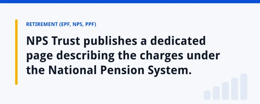 NPS Trust publishes a dedicated page describing the charges under the National Pension System.