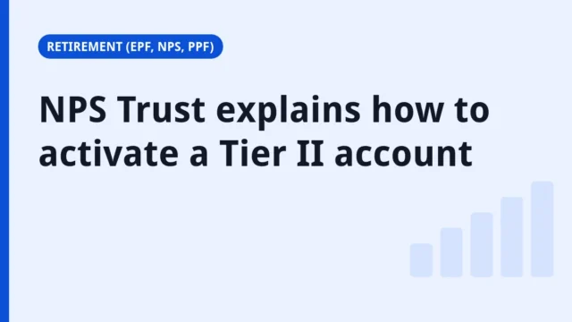 Finance.net.in title card: NPS Trust explains how to activate a Tier II account