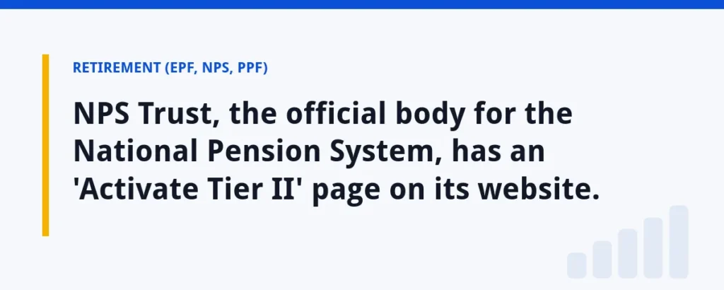 NPS Trust, the official body for the National Pension System, has an 'Activate Tier II' page on its website.