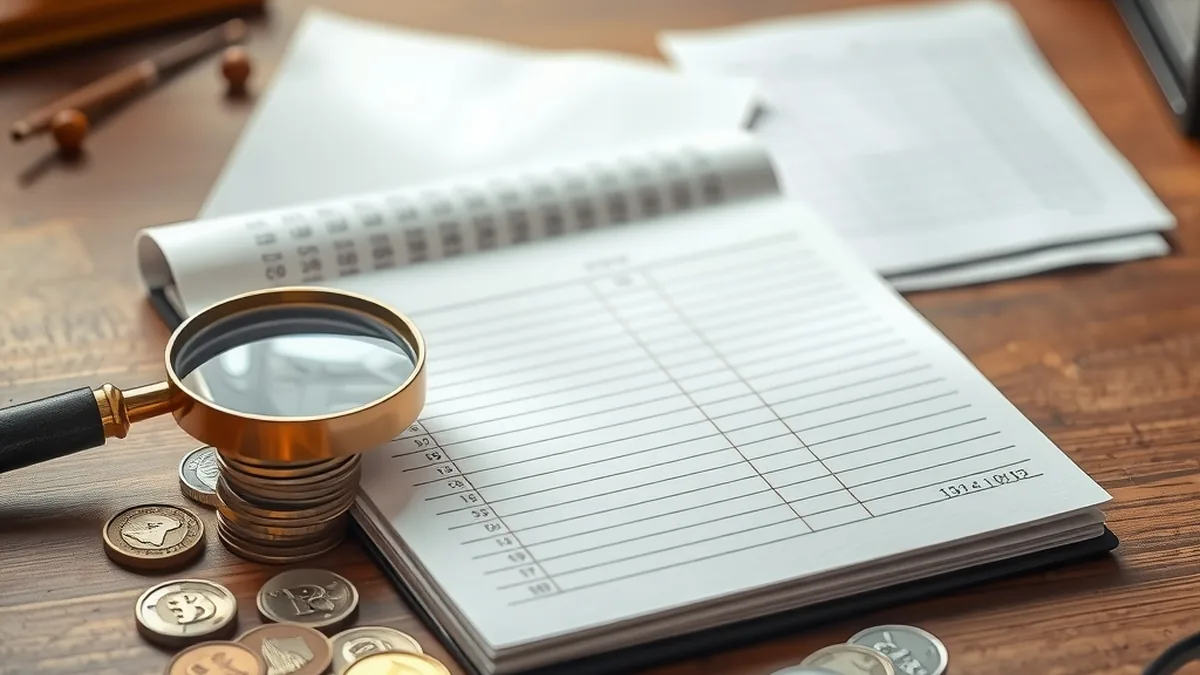 Ledger, magnifying glass and coins on a desk, illustrating the PAN in SEBI recovery orders