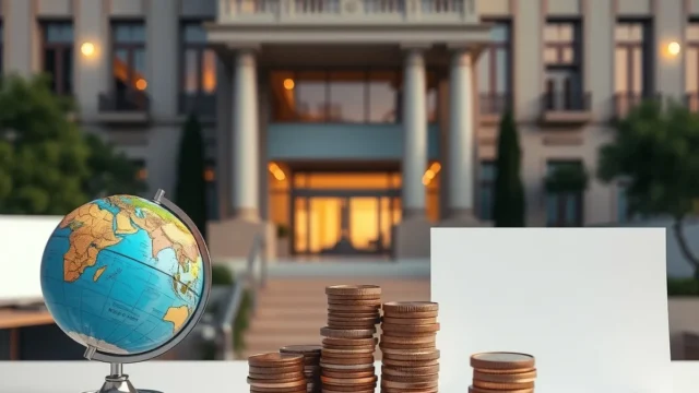 Globe, scale and coins on a desk symbolising foreign exchange compliance