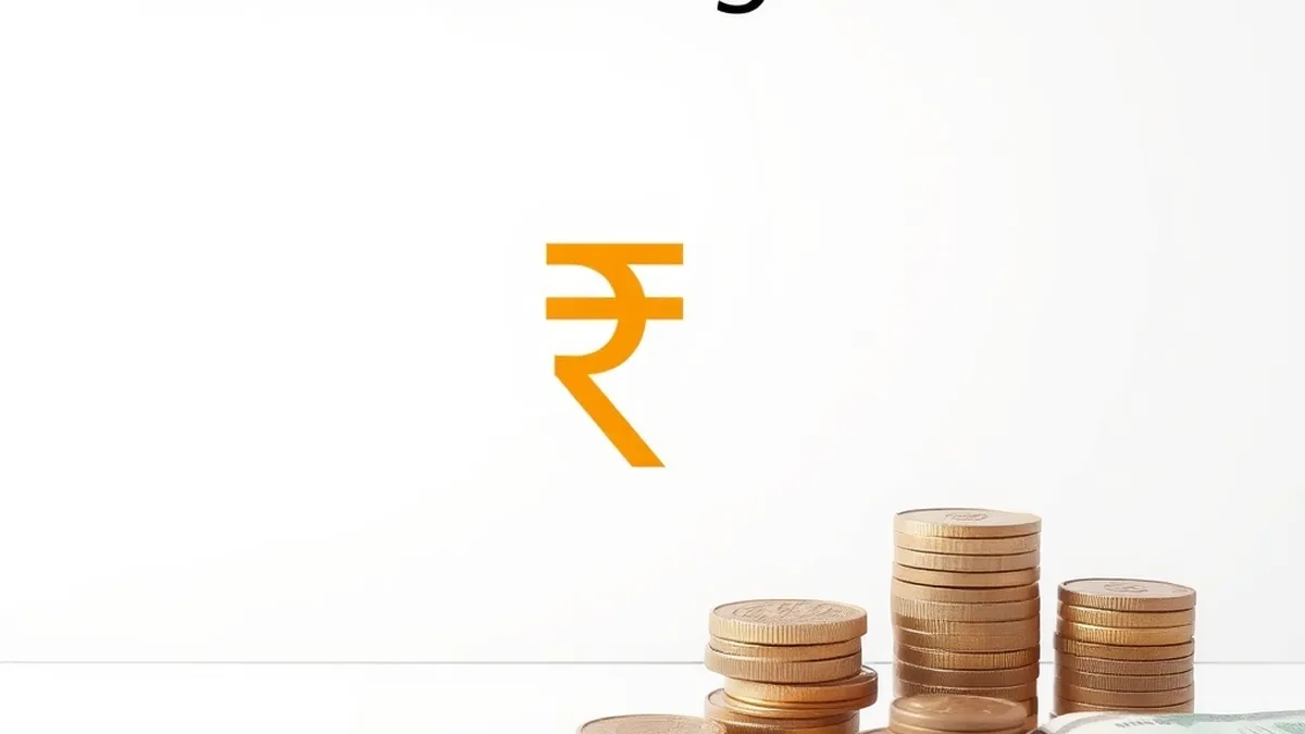 A clean banner for a markets regulation story with abstract stock chart lines and a large ₹ symbol