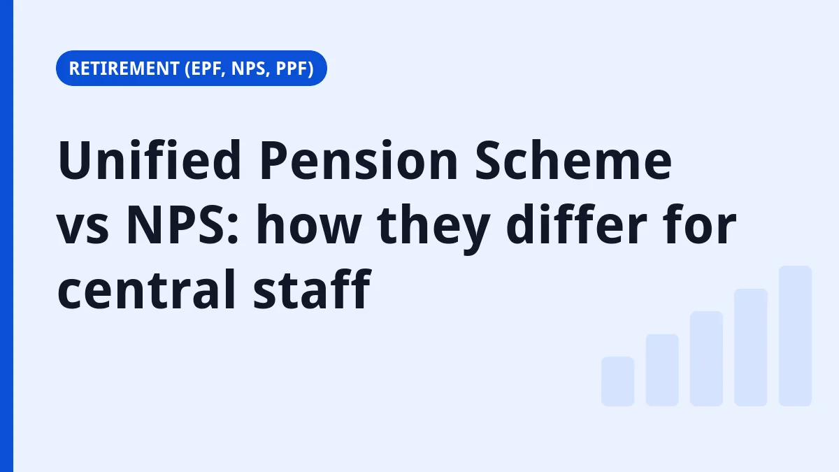 Finance.net.in title card: Unified Pension Scheme vs NPS: how they differ for central staff